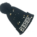 Frauen Unisex Herbst Winter Warm gestrickte Perlen Perlen POM POM Caps Beanie geflochtener Hut (HW121)